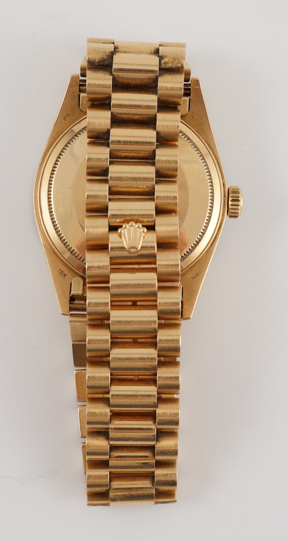 A gentleman's 1980's 18ct gold and diamond set Rolex Oyster Perpetual Day-Date wrist watch